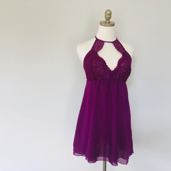 Negligee Large SOMA Raspberry Purple Adjustable Straps Stretchy - Picture 6 of 8